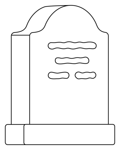 Headstone Emoji Coloring Page